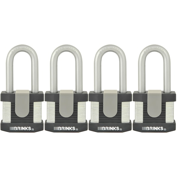Brinks Keyed Alike Padlock, Laminated Steel, 50mm, High Security 4PK 672-52401 - main